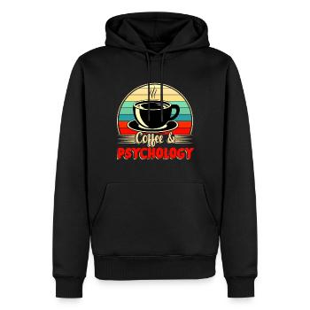 Café et psychologie Professeur de psychologie - Sweat à capuche Premium bio Homme - noir - Devant - Nico (187cm)
