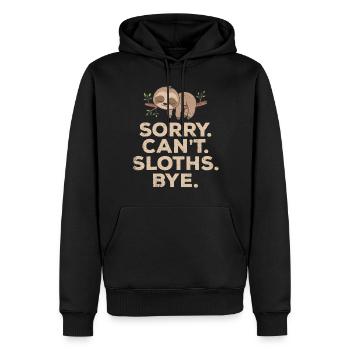 Sorry Can't Sloths Bye Lazy Sloth Besitzer Animal - Männer Premium Bio Hoodie - Schwarz - Vorne - Nico (187cm)