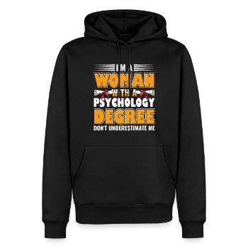 Femme diplômée en psychologie Psychologue scolaire - Sweat à capuche Premium bio Homme - noir - Devant - Nico (187cm)