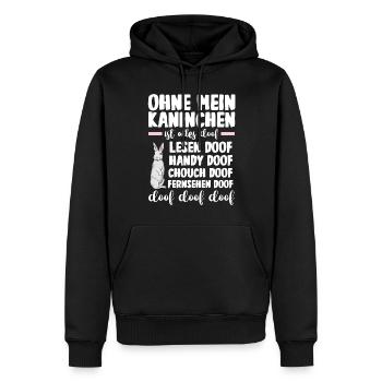 Nagetier Hase Kaninchen - Männer Premium Bio Hoodie - Schwarz - Vorne - Nico (187cm)