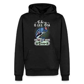 Pêche Pêcheurs Pêcheurs Pêche Pêche Dicton - Sweat à capuche Premium bio Homme - noir - Devant - Nico (187cm)