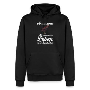 Araucana Hühner I Hühnerrasse Huhn Motiv für - Männer Premium Bio Hoodie - Schwarz - Vorne - Nico (187cm)