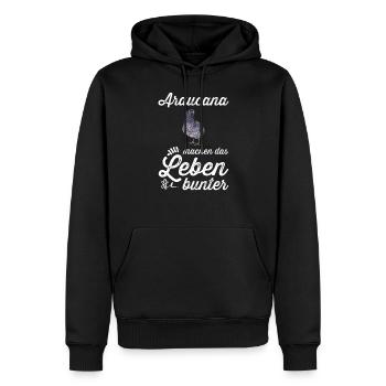 Araucana Hühner I Hühnerrasse Huhn Motiv für - Männer Premium Bio Hoodie - Schwarz - Vorne - Nico (187cm)