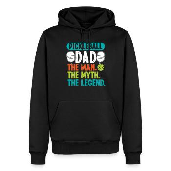 Pickleball Dad the Man - Männer Premium Bio Hoodie - Schwarz - Vorne - Nico (187cm)