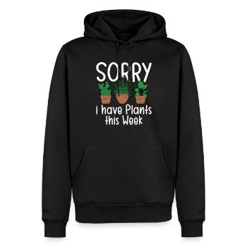 Désolé, j’ai des plantes cette semaine - Sweat à capuche Premium bio Homme - noir - Devant - Nico (187cm)