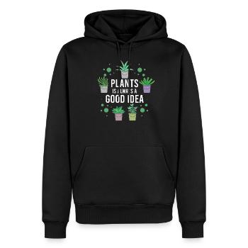 Nous plante toujours une bonne idée - Sweat à capuche Premium bio Homme - noir - Devant - Nico (187cm)