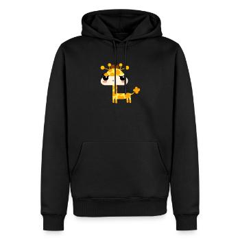 Mignonne girafe kawaii - Sweat à capuche Premium bio Homme - noir - Devant - Nico (187cm)