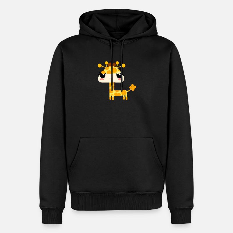 süße kawaii giraffe - Männer Premium Bio Hoodie - Schwarz