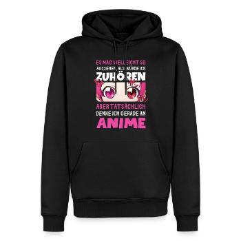 Sarkastisches Kawaii Statement für Manga-Liebhaber - Männer Premium Bio Hoodie - Schwarz - Vorne - Nico (187cm)