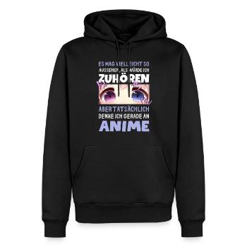 Sarkastisches Kawaii Statement für Manga-Liebhaber - Männer Premium Bio Hoodie - Schwarz - Vorne - Nico (187cm)