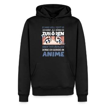 Sarkastisches Kawaii Statement für Manga-Liebhaber - Männer Premium Bio Hoodie - Schwarz - Vorne - Nico (187cm)