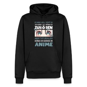 Sarkastisches Kawaii Statement für Manga-Liebhaber - Männer Premium Bio Hoodie - Schwarz - Vorne - Nico (187cm)