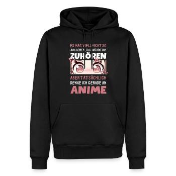 Sarkastisches Kawaii Statement für Manga-Liebhaber - Männer Premium Bio Hoodie - Schwarz - Vorne - Nico (187cm)