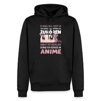 Sarkastisches Kawaii Statement für Manga-Liebhaber - Männer Premium Bio Hoodie - Schwarz - Vorne - Nico (187cm)
