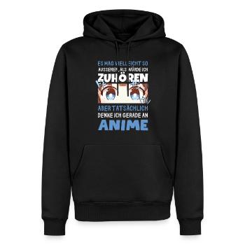 Sarkastisches Kawaii Statement für Manga-Liebhaber - Männer Premium Bio Hoodie - Schwarz - Vorne - Nico (187cm)