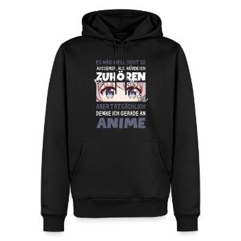 Sarkastisches Kawaii Statement für Manga-Liebhaber - Männer Premium Bio Hoodie - Schwarz - Vorne - Nico (187cm)