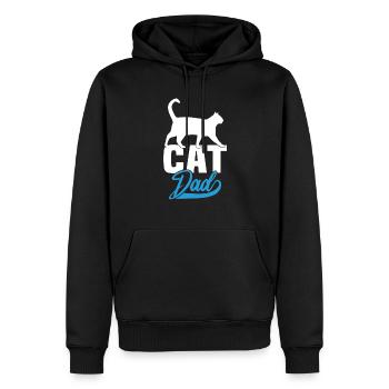 Cat Dad - Männer Premium Bio Hoodie - Schwarz - Vorne - Nico (187cm)