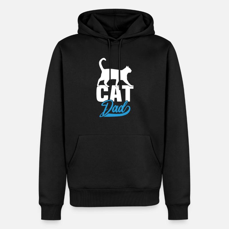 Papa chat - Sweat à capuche Premium bio Homme - noir