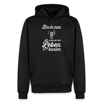 Brahma Hühner I Chicken Geflügel Motiv für - Männer Premium Bio Hoodie - Schwarz - Vorne - Nico (187cm)