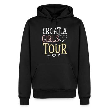 Tournée des filles en Croatie - Sweat à capuche Premium bio Homme - noir - Devant - Nico (187cm)