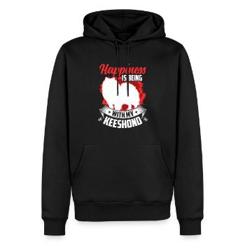 Wolfsspitz me rend heureux German Keeshond - Sweat à capuche Premium bio Homme - noir - Devant - Nico (187cm)