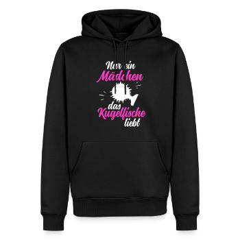 Mädchen das Kugelfisch liebt Riesenkugelfisch - Männer Premium Bio Hoodie - Schwarz - Vorne - Nico (187cm)