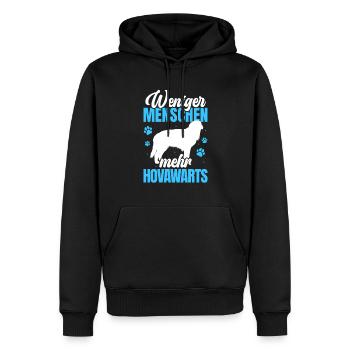 Mehr Hovawart derber Bauernhund - Männer Premium Bio Hoodie - Schwarz - Vorne - Nico (187cm)