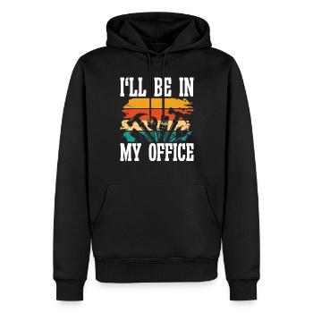Je suis dans mon bureau - Sweat à capuche Premium bio Homme - noir - Devant - Nico (187cm)