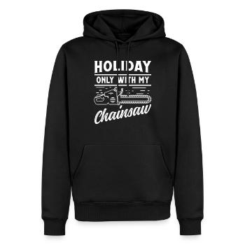 Vacances seulement avec ma tronçonneuse - Sweat à capuche Premium bio Homme - noir - Devant - Nico (187cm)