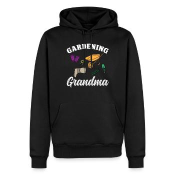 Jardinage grand-mère - Sweat à capuche Premium bio Homme - noir - Devant - Nico (187cm)