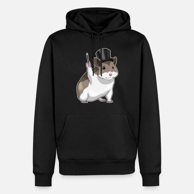 Hamster Zauberer Zauberstab - Männer Premium Bio Hoodie - Schwarz