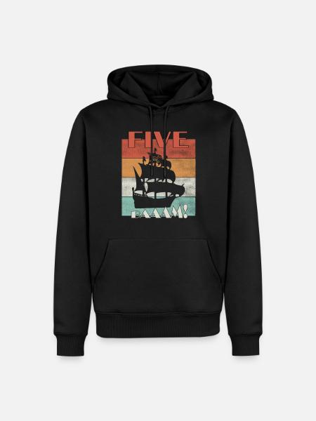 Pirat 5 Jahre Geburtstagsshirt - Männer Premium Bio Hoodie - Schwarz