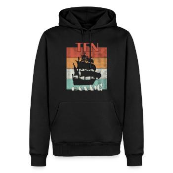 10 Jahre Pirat 10. Geburtstag - Männer Premium Bio Hoodie - Schwarz - Vorne - Nico (187cm)