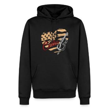 Cello Cello Flag - Men’s Premium Organic Hoodie - black - Front - Nico (187cm)