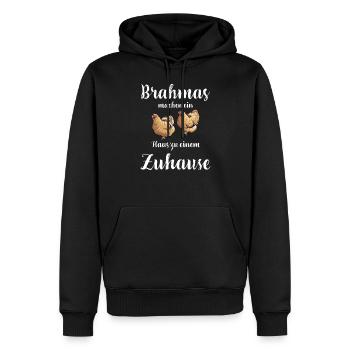 Brahma Hühner I Chicken Geflügel Motiv für - Männer Premium Bio Hoodie - Schwarz - Vorne - Nico (187cm)