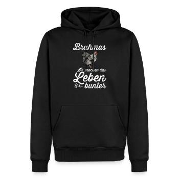 Brahma Hühner I Chicken Geflügel Motiv für - Männer Premium Bio Hoodie - Schwarz - Vorne - Nico (187cm)