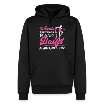 Ballet Danseuse Danse Ballerine - Sweat à capuche Premium bio Homme - noir - Devant - Nico (187cm)