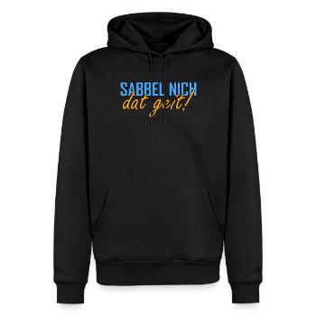 Sabbel nich dat geit Plattdeutsch Norddeutsch - Männer Premium Bio Hoodie - Schwarz - Vorne - Nico (187cm)