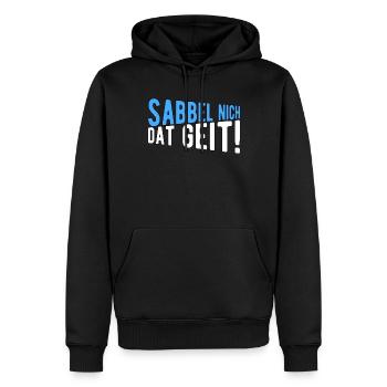 Sabbel nich dat geit - Männer Premium Bio Hoodie - Schwarz - Vorne - Nico (187cm)
