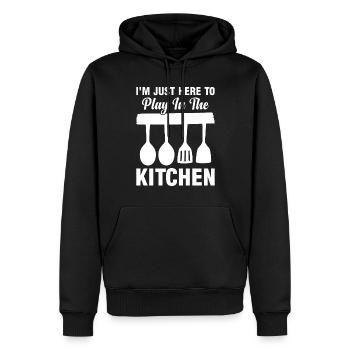 I'm Just Here To Play In The Kitchen Chef Food Coo - Männer Premium Bio Hoodie - Schwarz - Vorne - Nico (187cm)