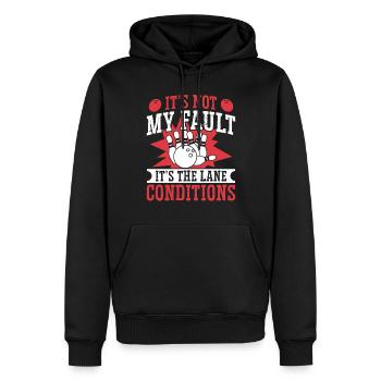 Conception de rechange de bowling - Sweat à capuche Premium bio Homme - noir - Devant - Nico (187cm)