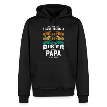 BIKER DAD COOLER - Men’s Premium Organic Hoodie - black - Front - Nico (187cm)