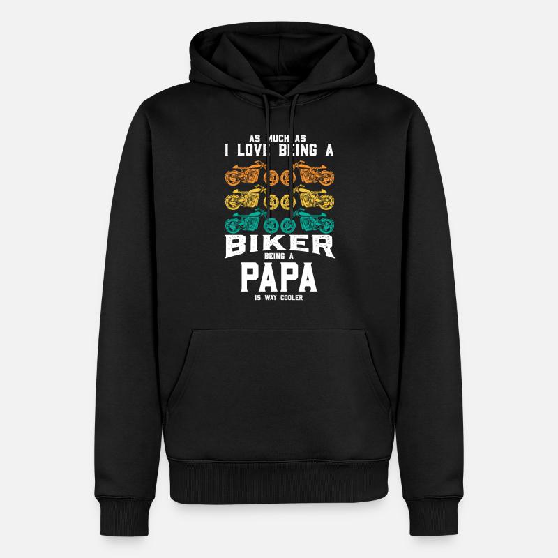 MOTARD PAPA COOLER - Sweat à capuche Premium bio Homme - noir