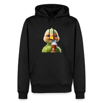 Poulet mignon avec boisson gazeuse - Sweat à capuche Premium bio Homme - noir - Devant - Nico (187cm)