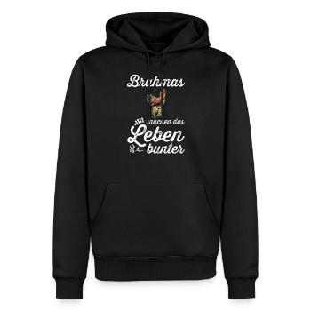 Brahma Hühner I Chicken Geflügel Motiv für - Männer Premium Bio Hoodie - Schwarz - Vorne - Nico (187cm)