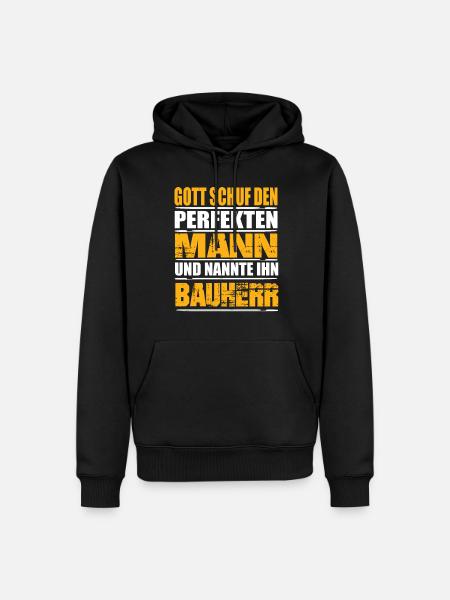 Bauherr - Männer Premium Bio Hoodie - Schwarz