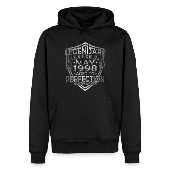 Mois de naissance mai 1998 - Sweat à capuche Premium bio Homme - noir - Devant - Nico (187cm)