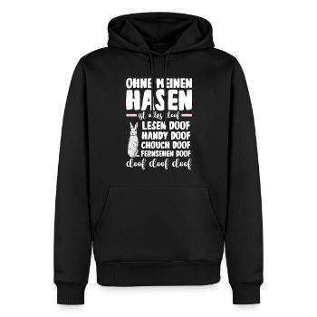 Nagetier Kaninchen Hase - Männer Premium Bio Hoodie - Schwarz - Vorne - Nico (187cm)