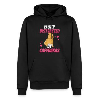 Capybara distrait capybara de l’Amérique du Sud - Sweat à capuche Premium bio Homme - noir - Devant - Nico (187cm)