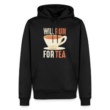 Va courir pour le thé Chai Buveurs de thé Amateurs de thé Chai - Sweat à capuche Premium bio Homme - noir - Devant - Nico (187cm)